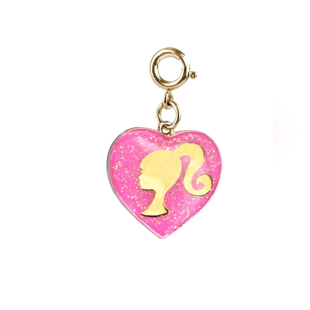 Barbie Pink Heart Charm With Gold Silhouette 18$